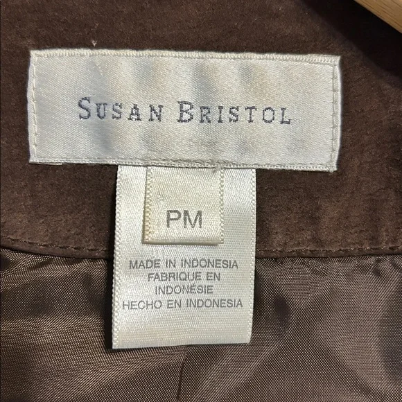 Suede Leather Chocolate Brown Blouson Full Zip Pockets Lined Jacket MP - Picture 5 of 16